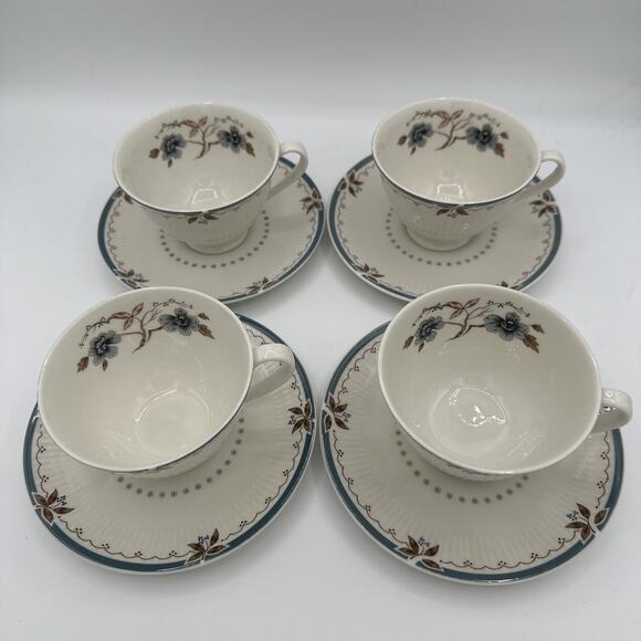 ROYAL DOULTON OLD COLONY TEACUP AND SAUCER SET OF 4 - Picture 6 of 7